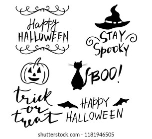 Happy halloween. Hand drawn creative calligraphy