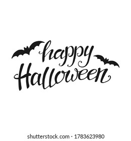  Feliz Halloween. Dibujo manual de caligrafía creativa y letras de pincel. Diseño de tarjetas de felicitación e invitación para fiestas, volantes, afiches, banner de la fiesta de halloween
