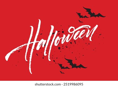 Happy Halloween. Hand drawn creative calligraphy and brush pen lettering. Vector illustration EPS10