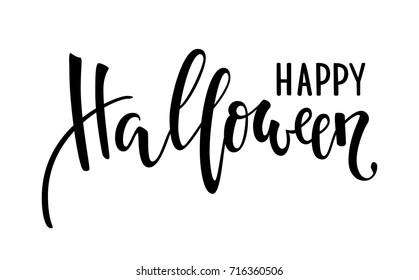 Happy halloween. Hand drawn creative calligraphy and brush pen lettering. design for holiday greeting card and invitation, flyers, posters, banner halloween holiday