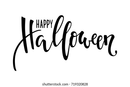 Happy halloween. Hand drawn creative calligraphy and brush pen lettering. design for holiday greeting card and invitation, flyers, posters, banner halloween holiday