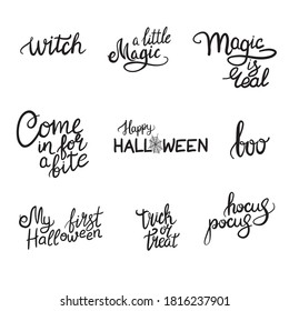 Happy Halloween hand drawn lettering vector
