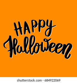 Happy Halloween. Hand drawn lettering phrase. Vector illustration