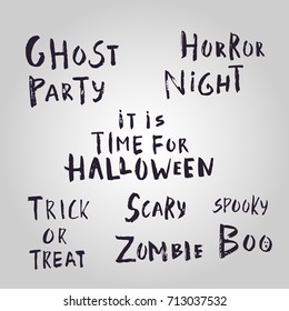 Happy halloween hand drawn lettering. Vector illustration can be used for wallpaper, web page, holiday card, invitation and party design.