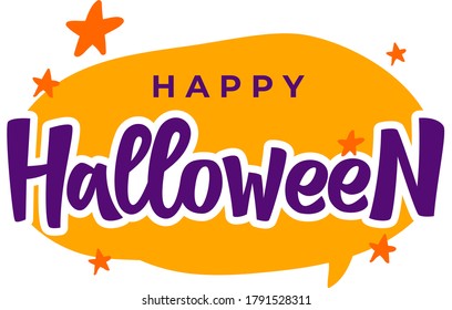 Happy Halloween hand drawn vector lettering. Unique design element for halloween for social media, t-shirt, textile, bag, print, sticker, poster, cover, flyer. A unique font. 