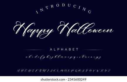 Happy Halloween Hand drawn vector alphabet. Script font. Isolated letters written with marker, ink. Calligraphy, lettering.