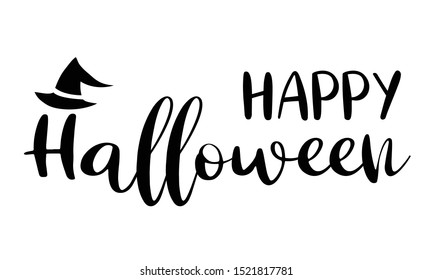 Happy Halloween - Hand lettering vector for Halloween festival.
