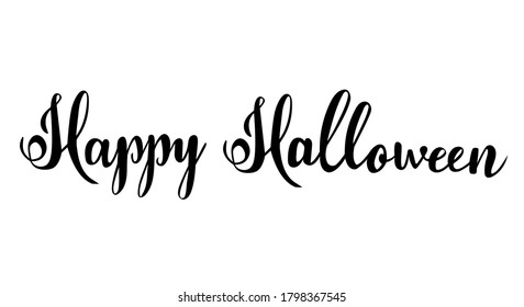 Happy Halloween hand lettering vector gteeting for postcards and other design