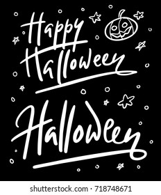 Happy halloween hand written typography. Ready to use it. Good use for logotype symbol cover label product brand poster title or any graphic design you want 
