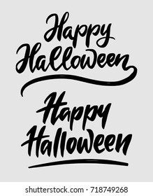 Happy halloween hand written typography. Ready to use it. Good use for logotype symbol cover label product brand poster title or any graphic design you want 
