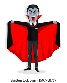 Happy Halloween Handsome Vampire Cartoon Character Stock Vector ...