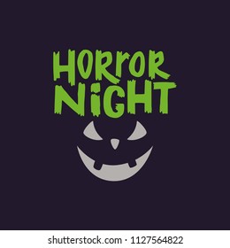 Happy Halloween handwritten lettering inscription quote, calligraphy vector illustration. Text sign design for poster, greeting card, print, cool badge, party decoration, template for flyers