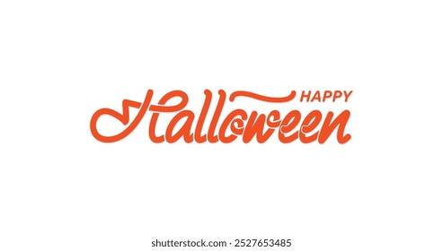 Happy Halloween Handwritten Text Calligraphy Vector Illustration: A Spooky Yet Elegant Design Perfect for Greeting Cards, Party Invitations, Social Media Posts, and Festive Decorations