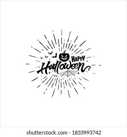 Happy Halloween, handwritten. Vector illustration. Design concept for party invitations, greeting cards, posters.