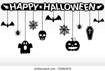 Happy Halloween hanging ornaments background