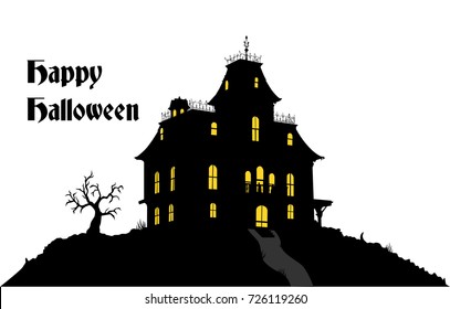 Happy Halloween in a Haunted House