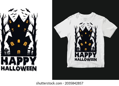 Happy Halloween haunted house T-shirt