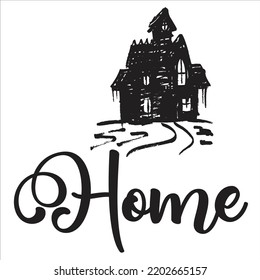 Happy Halloween Haunting House Vector