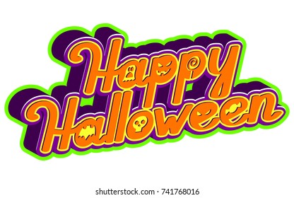 Happy Halloween! Holiday calligraphy greeting. Vector illustration.