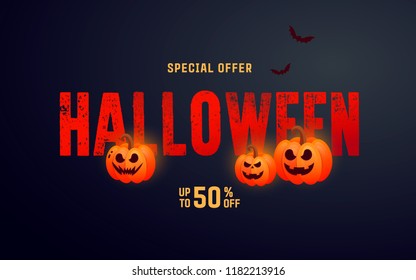 Happy Halloween Holiday calligraphy vector. Banners party invitation. Vector illustration.