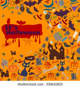 Happy Halloween holiday celebration background in vector