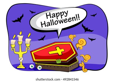 Happy Halloween holiday celebration background in vector