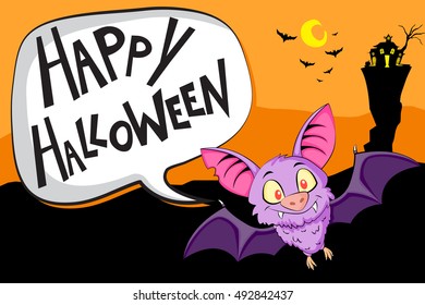 Happy Halloween holiday celebration background in vector