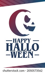 Happy Halloween. Holiday concept. Template for background, banner, card, poster with text inscription. Vector EPS10 illustration