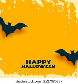 happy halloween holiday grungy background with creepy bat vector