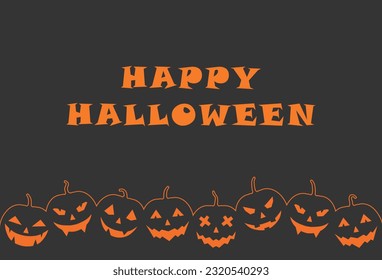 Happy Halloween holiday in october. Vector illustration.