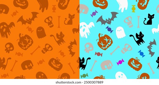 Happy Halloween. Holiday pattern close up. Vector illustration.