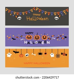 Happy Halloween holidays cute element set.
Vector illustration for website , posters, ads,  background, banner or promotional material Halloween template.