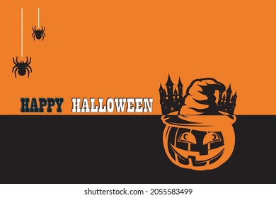 happy Halloween horror holiday vector template 