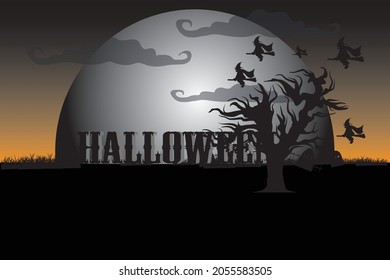 happy Halloween horror holiday vector template 