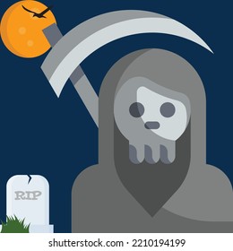 Happy Halloween Horror night - Modern Design Ideas and Concepts Vector illustration graphic template with Pumpkin Head, Castle, tree, grass, moon, Graveyard.