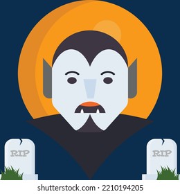 Happy Halloween Horror night - Modern Design Ideas and Concepts Vector illustration graphic template with Pumpkin Head, Castle, tree, grass, moon, Graveyard.