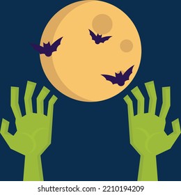 Happy Halloween Horror night - Modern Design Ideas and Concepts Vector illustration graphic template with Pumpkin Head, Castle, tree, grass, moon, Graveyard.