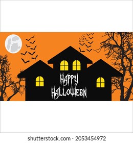Happy halloween House Vector illustrator  Design background Wallpaper Celebration