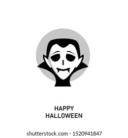 Happy Halloween icon black concept Dracula, Vampire vector illustration