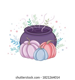 Happy Halloween icon with Cute and pretty Pumpkin vector illustration