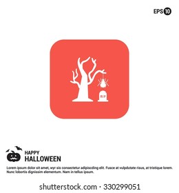 Happy Halloween icon design. Halloween Flat Color Icon.  simple minimal, flat, solid, mono, monochrome, plain, contemporary style. Vector illustration web internet design elements