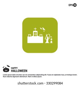 Happy Halloween icon design. Halloween Flat Color Icon.  simple minimal, flat, solid, mono, monochrome, plain, contemporary style. Vector illustration web internet design elements