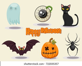 Happy Halloween icon design vector Illustration.Halloween design elements