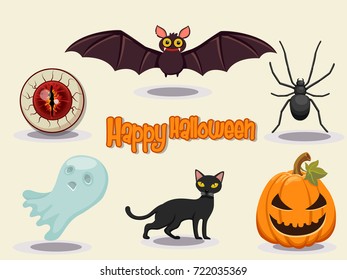 Happy Halloween icon design vector Illustration.Halloween design elements