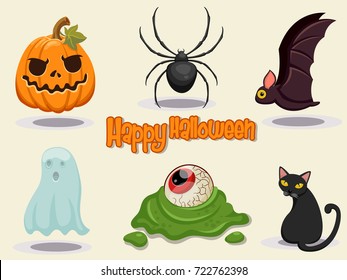 Happy Halloween icon design vector Illustration.Halloween design elements