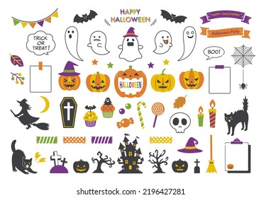 Happy halloween icon illustration set