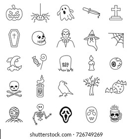 Happy Halloween icon set