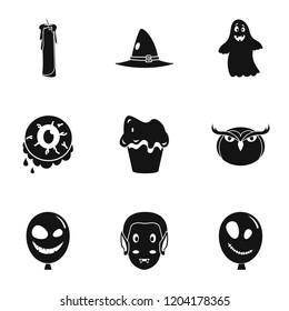 Happy halloween icon set. Simple set of 9 happy halloween vector icons for web design on white background