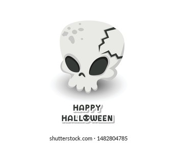 Happy Halloween. icon Skull vector. Concept Anatomic Skull Vector Art design. white background illustration