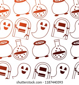happy halloween icons pattern